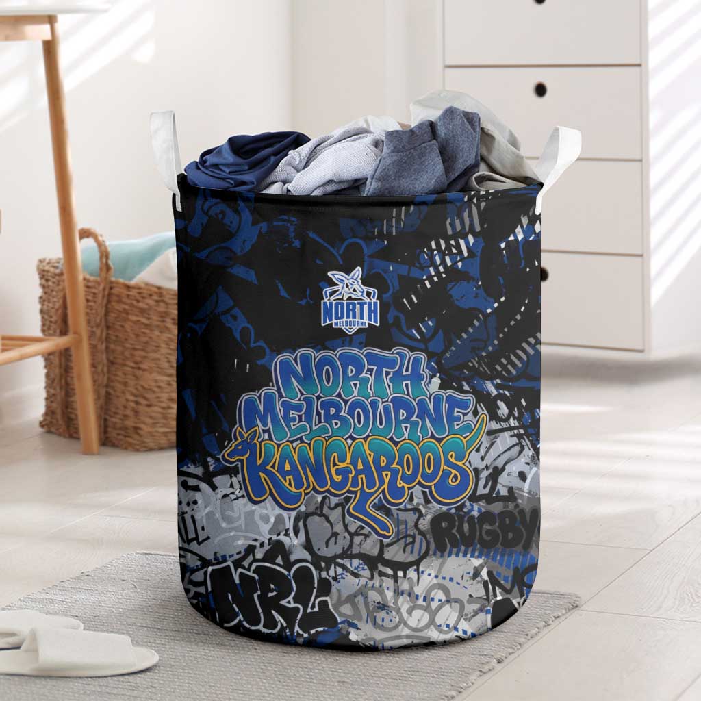 North Melbourne Kangaroos Laundry Basket Urban Graffiti Street Art - Bold Abstract Spray Paint