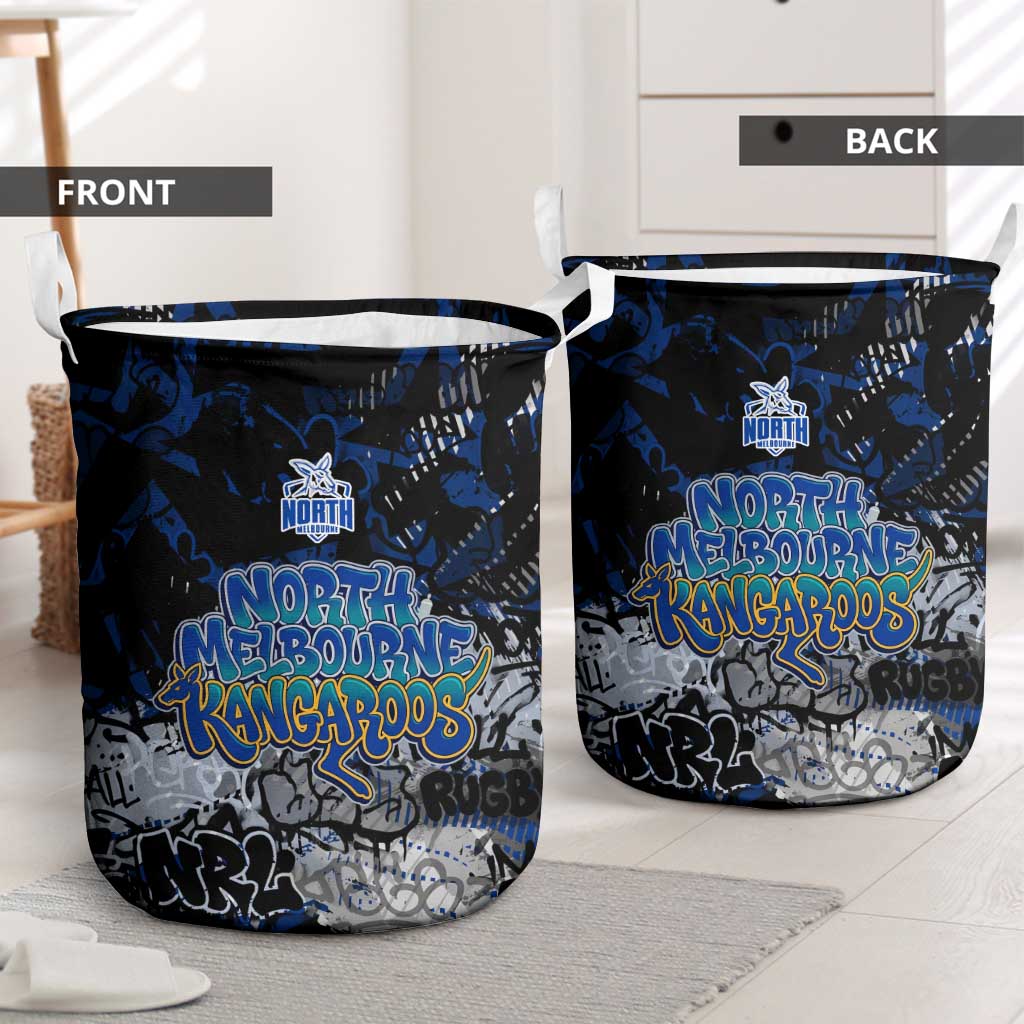 North Melbourne Kangaroos Laundry Basket Urban Graffiti Street Art - Bold Abstract Spray Paint