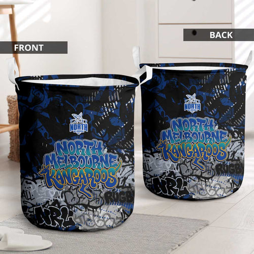 North Melbourne Kangaroos Laundry Basket Urban Graffiti Street Art - Bold Abstract Spray Paint