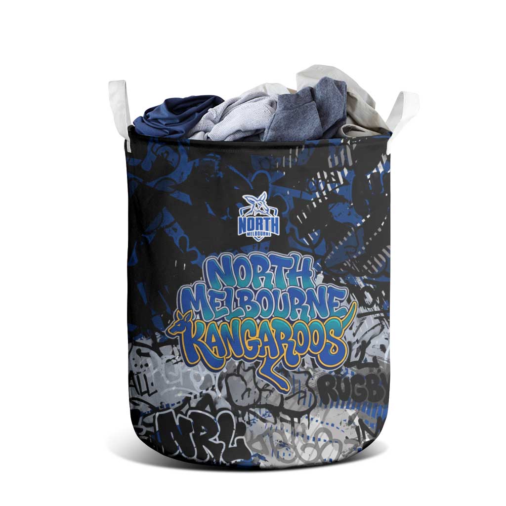 North Melbourne Kangaroos Laundry Basket Urban Graffiti Street Art - Bold Abstract Spray Paint