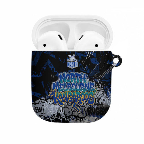 North Melbourne Kangaroos AirPods Case Urban Graffiti Street Art - Bold Abstract Spray Paint