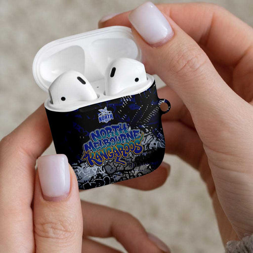 North Melbourne Kangaroos AirPods Case Urban Graffiti Street Art - Bold Abstract Spray Paint
