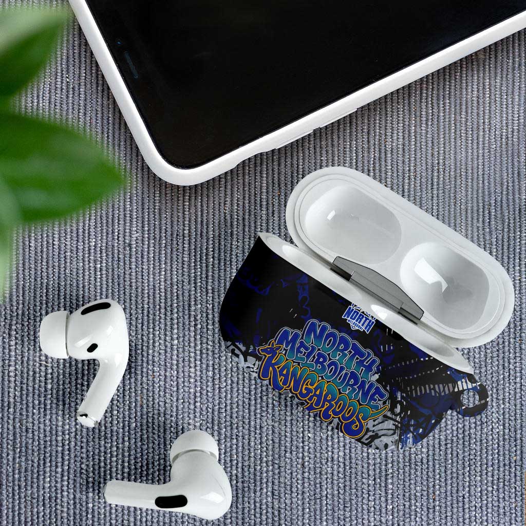 North Melbourne Kangaroos AirPods Case Urban Graffiti Street Art - Bold Abstract Spray Paint