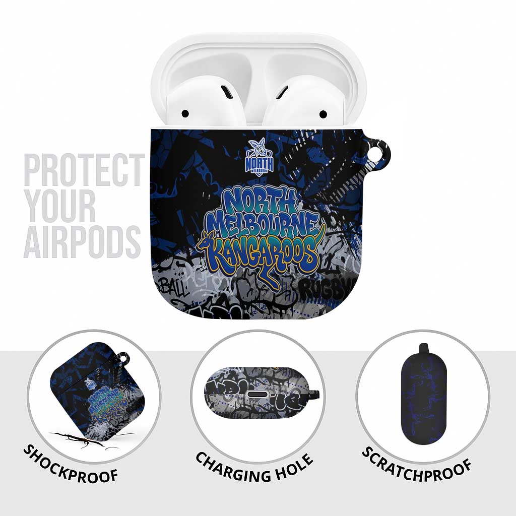 North Melbourne Kangaroos AirPods Case Urban Graffiti Street Art - Bold Abstract Spray Paint