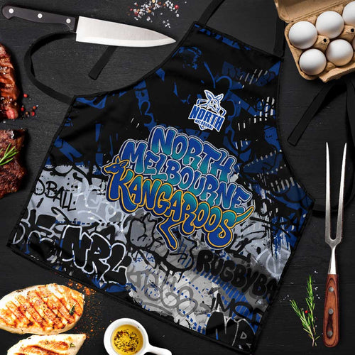 North Melbourne Kangaroos Apron Urban Graffiti Street Art - Bold Abstract Spray Paint