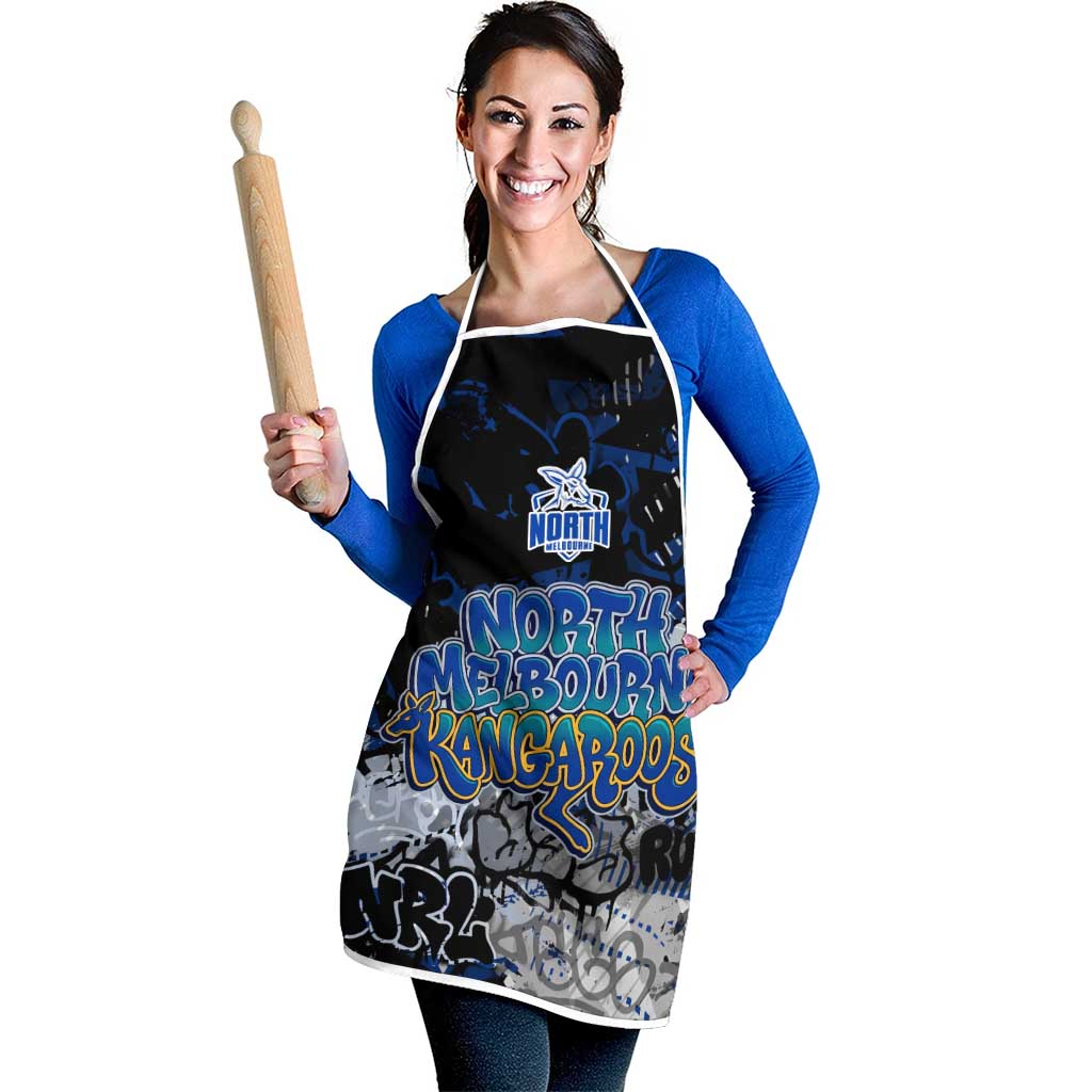 North Melbourne Kangaroos Apron Urban Graffiti Street Art - Bold Abstract Spray Paint