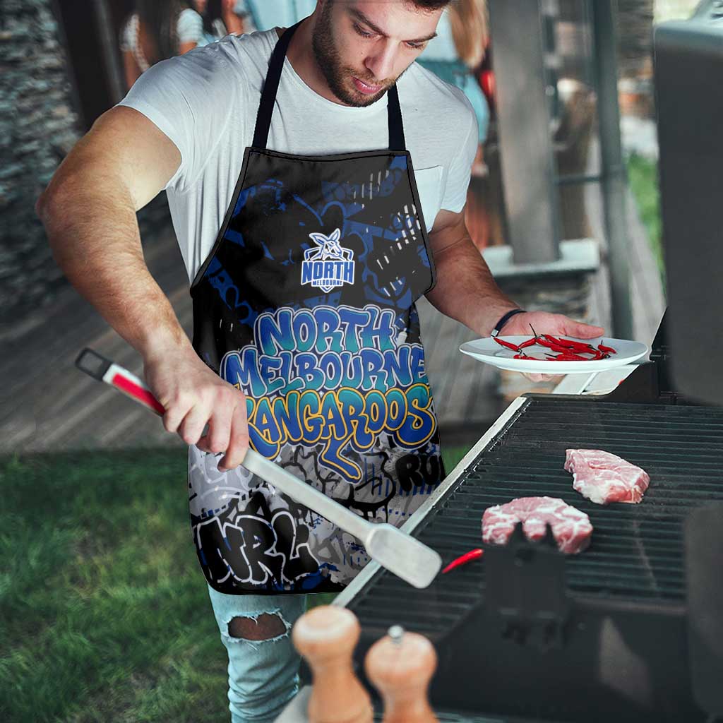 North Melbourne Kangaroos Apron Urban Graffiti Street Art - Bold Abstract Spray Paint