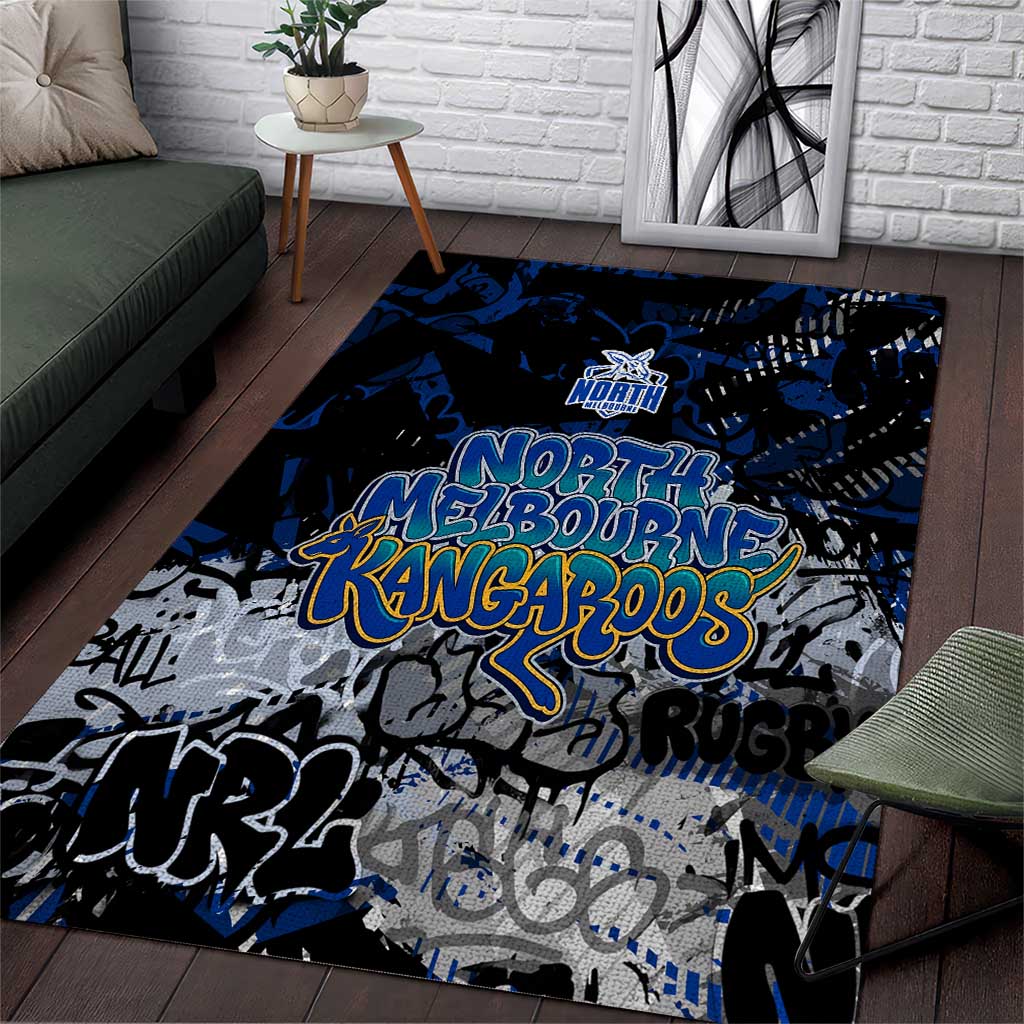 North Melbourne Kangaroos Area Rug Urban Graffiti Street Art - Bold Abstract Spray Paint
