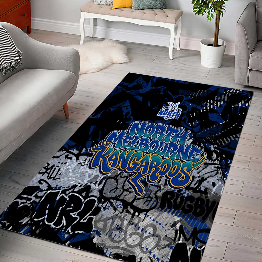 North Melbourne Kangaroos Area Rug Urban Graffiti Street Art - Bold Abstract Spray Paint
