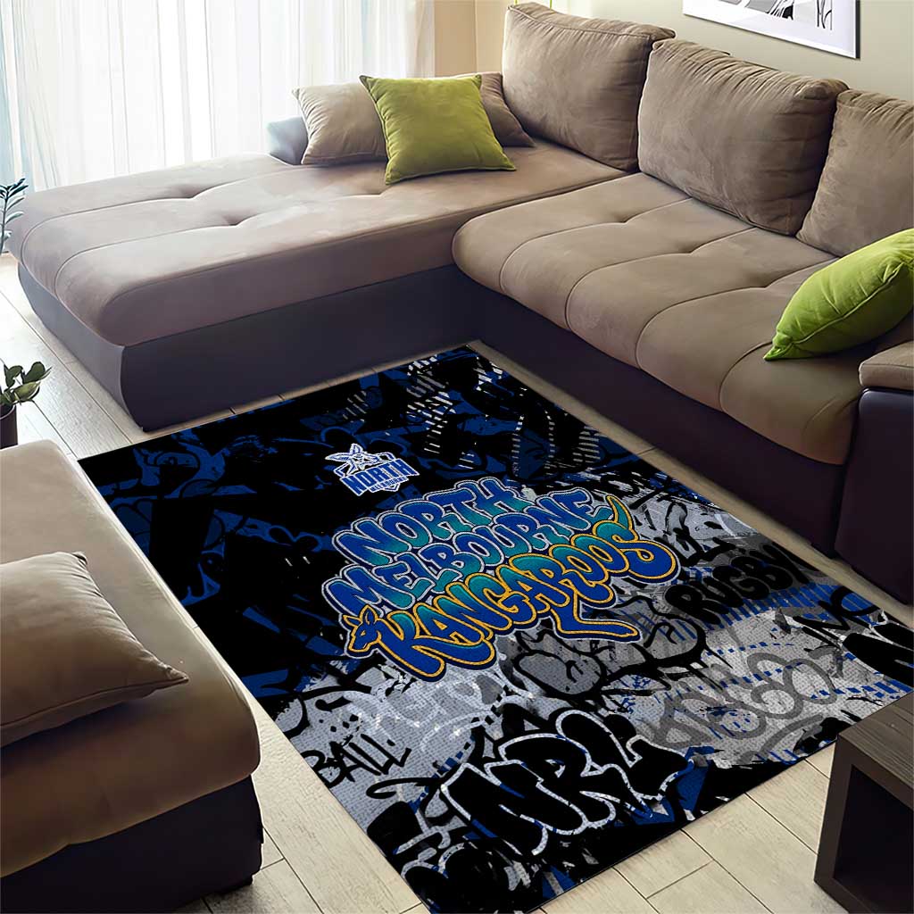 North Melbourne Kangaroos Area Rug Urban Graffiti Street Art - Bold Abstract Spray Paint