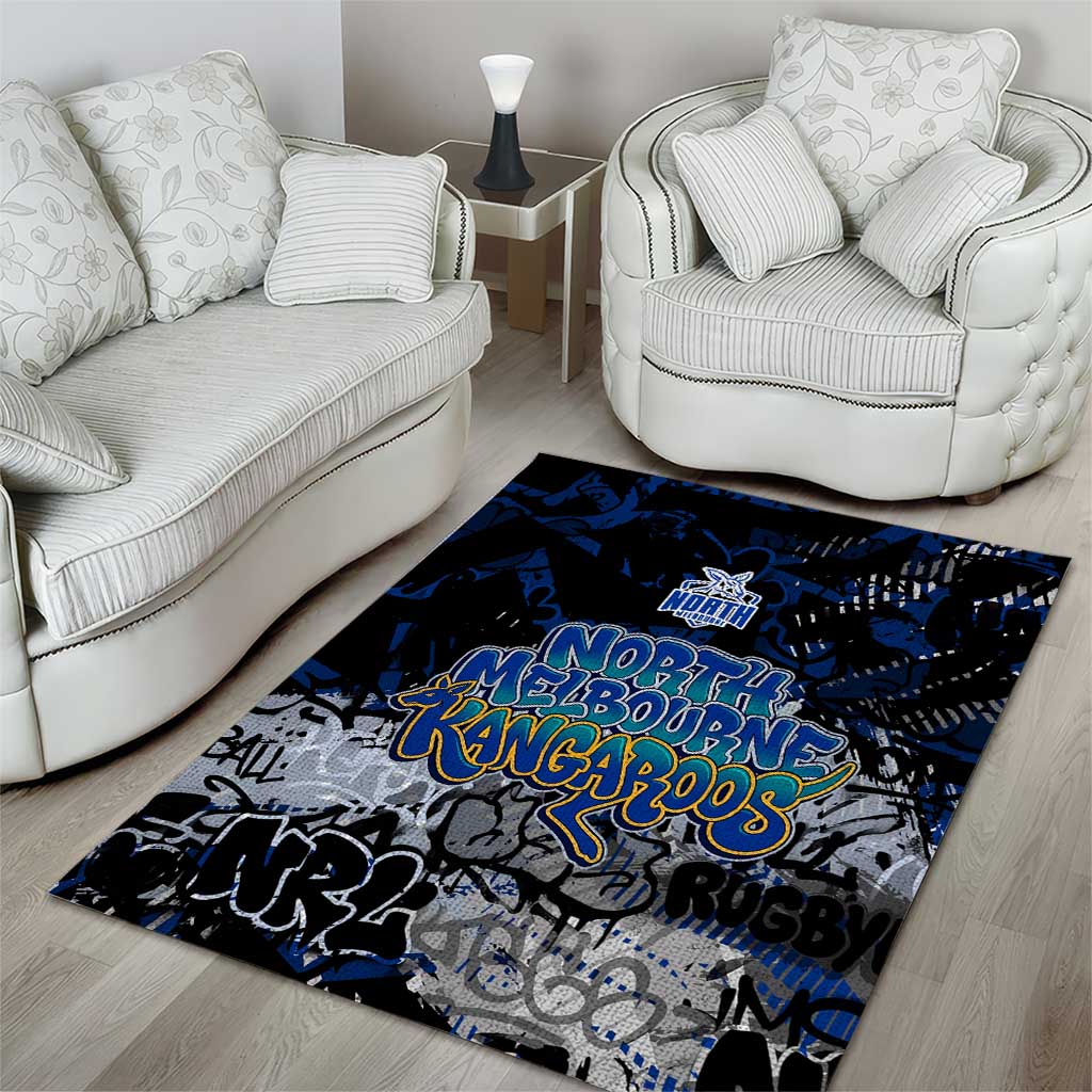 North Melbourne Kangaroos Area Rug Urban Graffiti Street Art - Bold Abstract Spray Paint