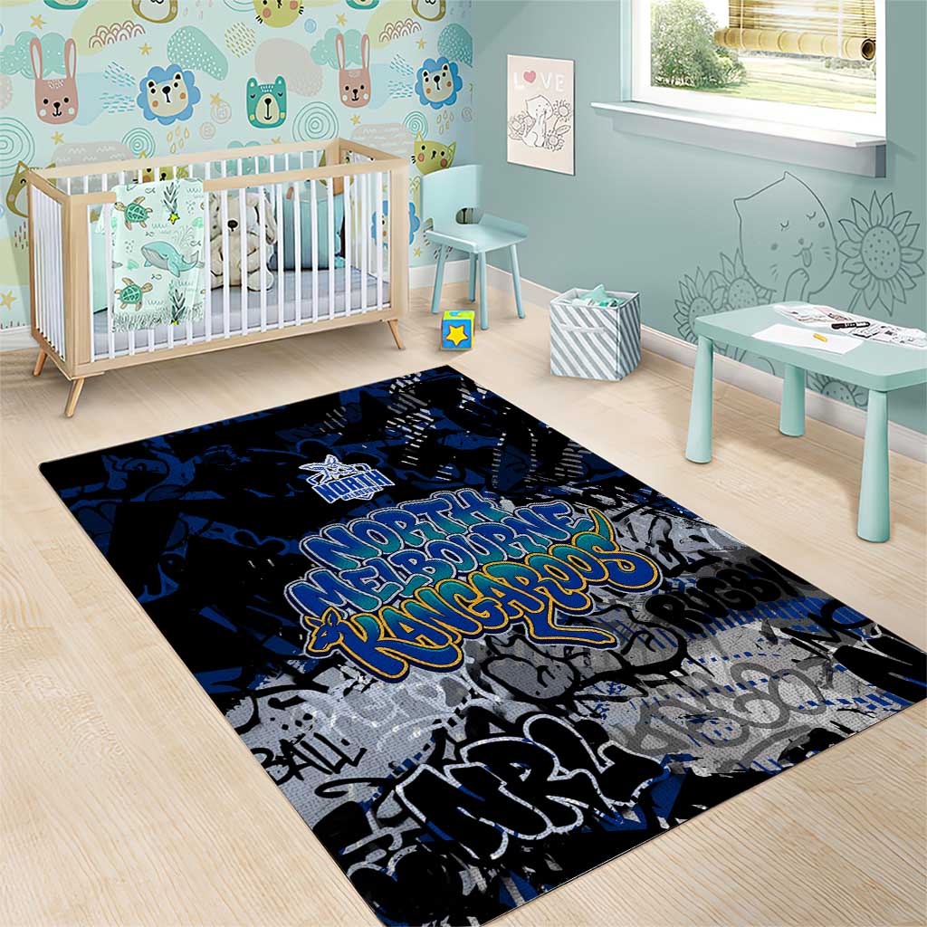 North Melbourne Kangaroos Area Rug Urban Graffiti Street Art - Bold Abstract Spray Paint