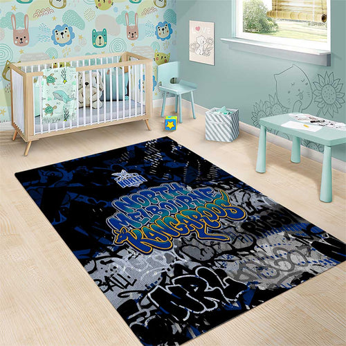 North Melbourne Kangaroos Area Rug Urban Graffiti Street Art - Bold Abstract Spray Paint