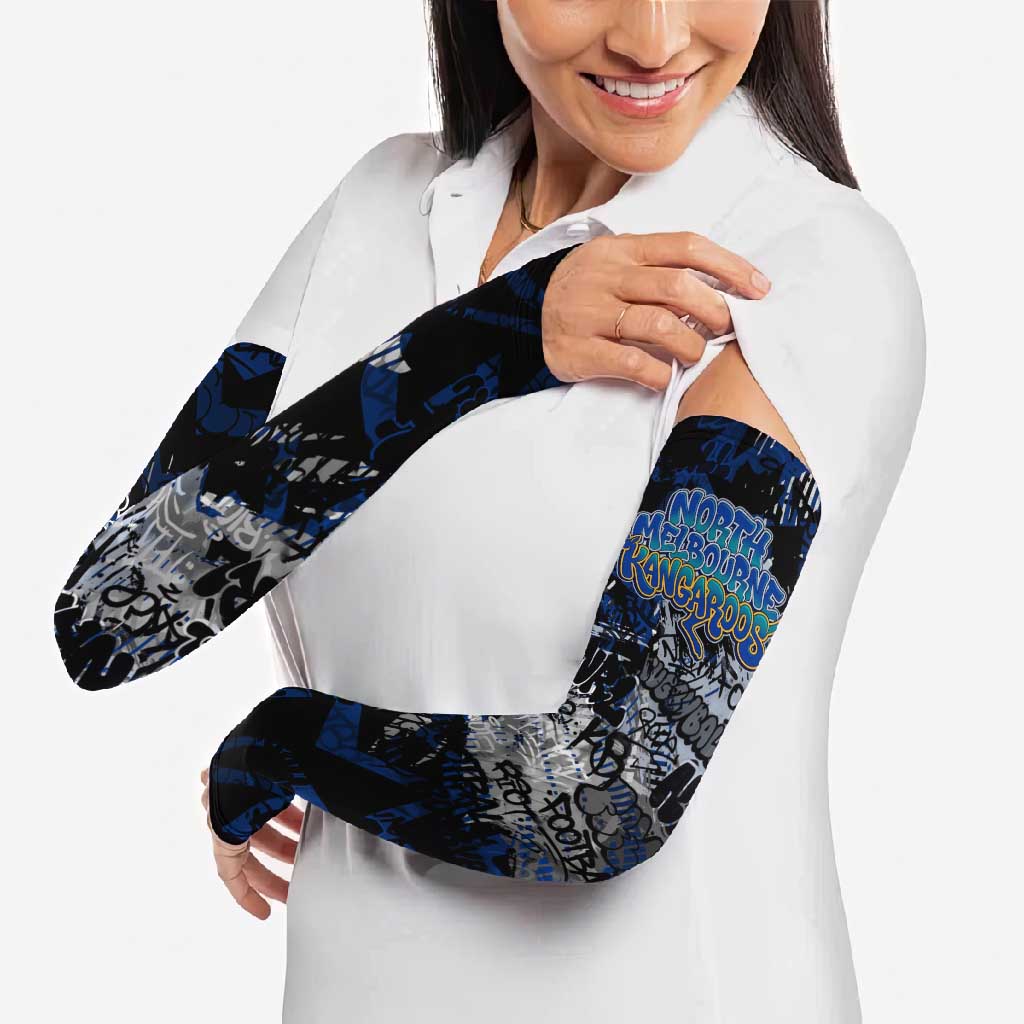 North Melbourne Kangaroos Arm Sleeves Urban Graffiti Street Art - Bold Abstract Spray Paint