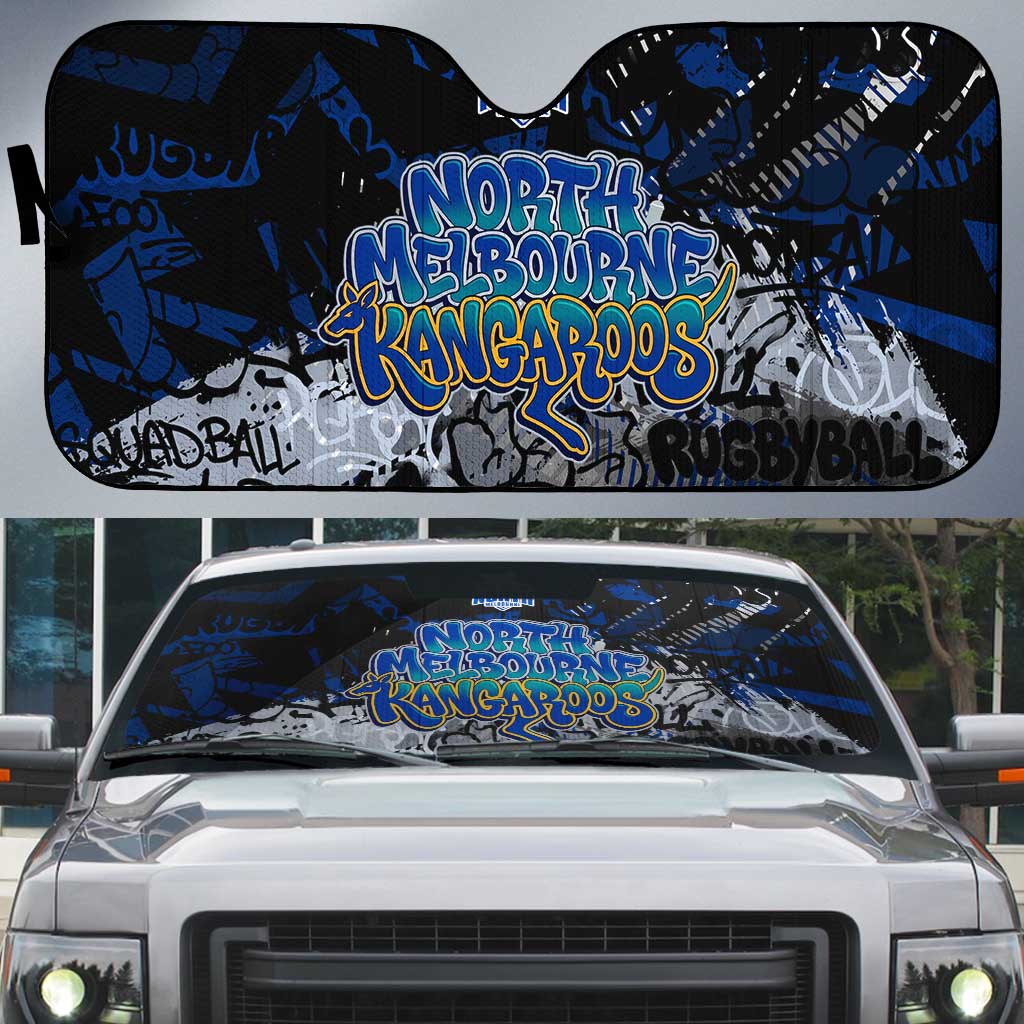 North Melbourne Kangaroos Auto Sun Shade Urban Graffiti Street Art - Bold Abstract Spray Paint