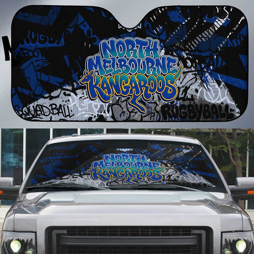 North Melbourne Kangaroos Auto Sun Shade Urban Graffiti Street Art - Bold Abstract Spray Paint