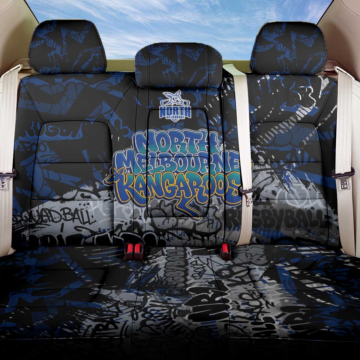 North Melbourne Kangaroos Back Car Seat Cover Urban Graffiti Street Art - Bold Abstract Spray Paint