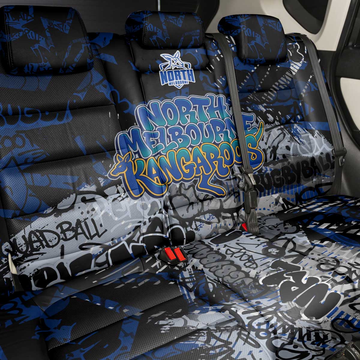 North Melbourne Kangaroos Back Car Seat Cover Urban Graffiti Street Art - Bold Abstract Spray Paint