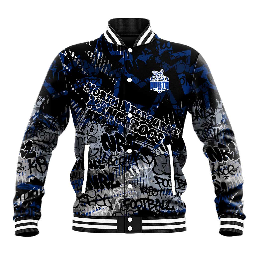 North Melbourne Kangaroos Baseball Jacket Urban Graffiti Street Art - Bold Abstract Spray Paint