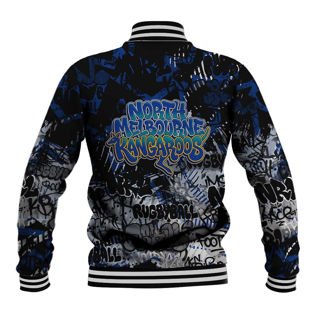 North Melbourne Kangaroos Baseball Jacket Urban Graffiti Street Art - Bold Abstract Spray Paint