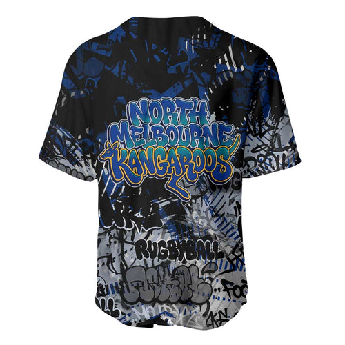 North Melbourne Kangaroos Baseball Jersey Urban Graffiti Street Art - Bold Abstract Spray Paint