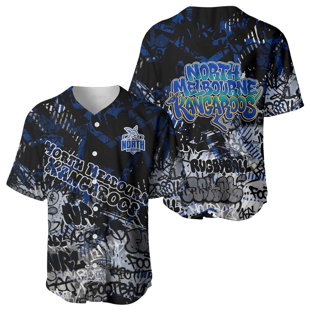 North Melbourne Kangaroos Baseball Jersey Urban Graffiti Street Art - Bold Abstract Spray Paint