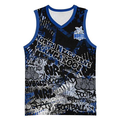 North Melbourne Kangaroos Basketball Jersey Urban Graffiti Street Art - Bold Abstract Spray Paint
