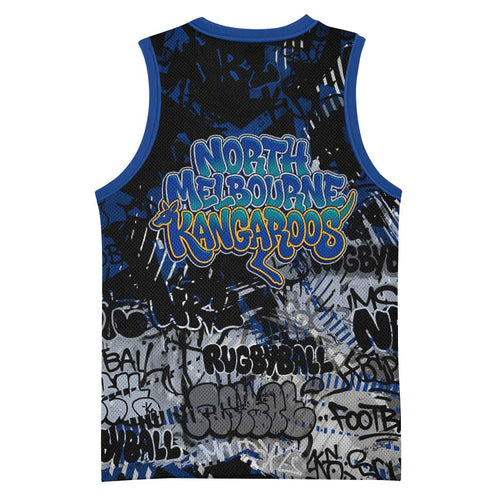 North Melbourne Kangaroos Basketball Jersey Urban Graffiti Street Art - Bold Abstract Spray Paint