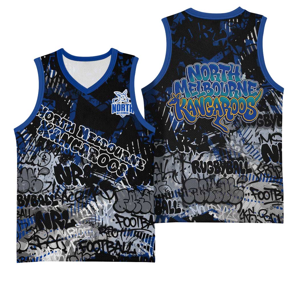 North Melbourne Kangaroos Basketball Jersey Urban Graffiti Street Art - Bold Abstract Spray Paint