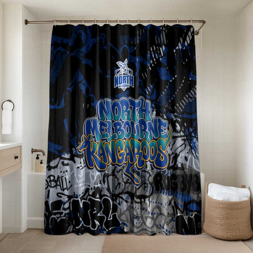 North Melbourne Kangaroos Bathroom Set Urban Graffiti Street Art - Bold Abstract Spray Paint