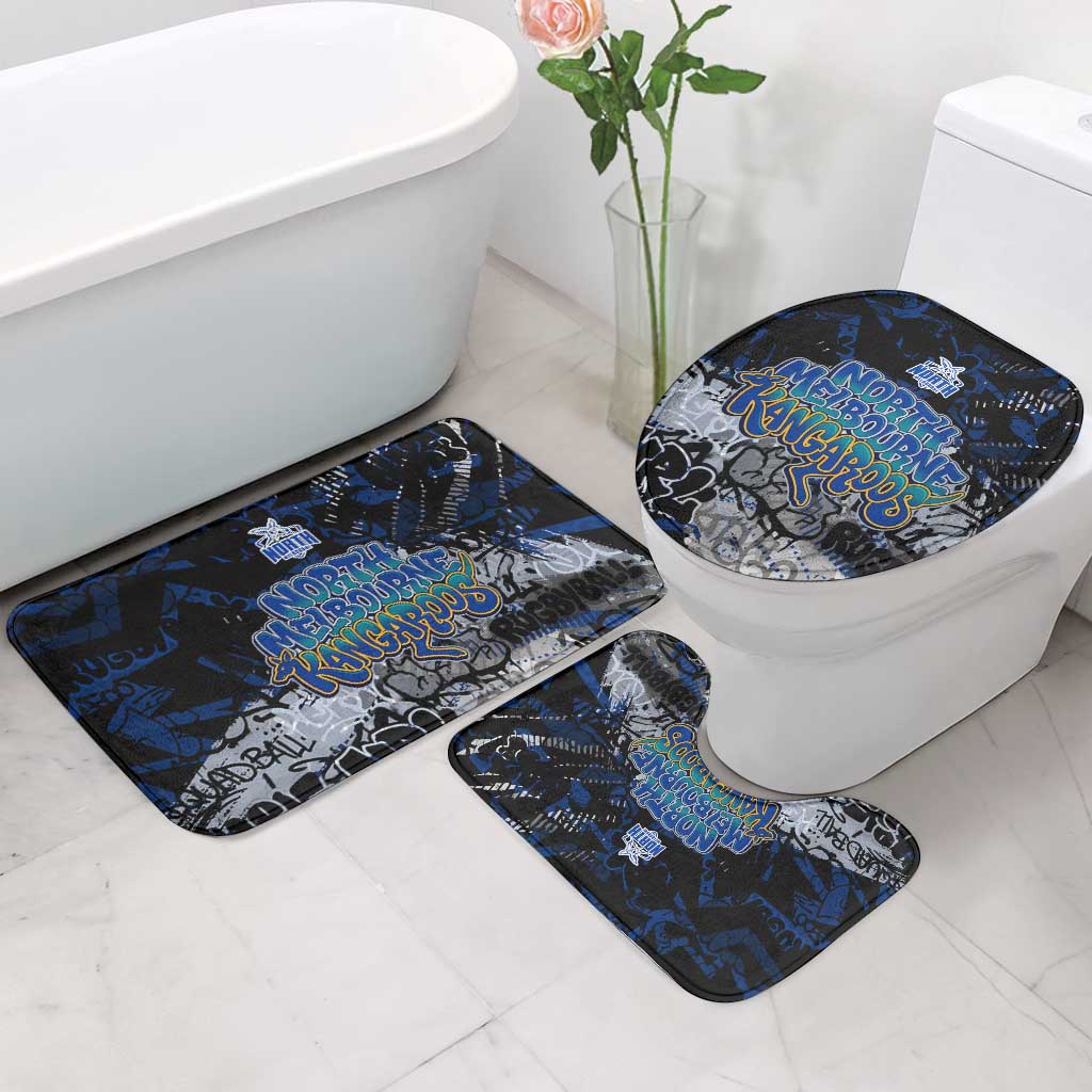 North Melbourne Kangaroos Bathroom Set Urban Graffiti Street Art - Bold Abstract Spray Paint