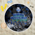 North Melbourne Kangaroos Beach Blanket Urban Graffiti Street Art - Bold Abstract Spray Paint