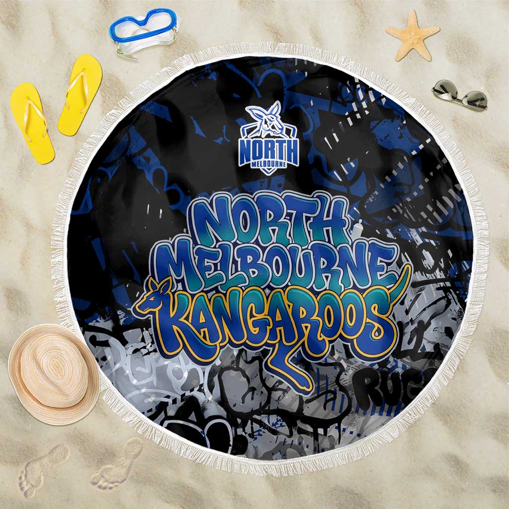 North Melbourne Kangaroos Beach Blanket Urban Graffiti Street Art - Bold Abstract Spray Paint