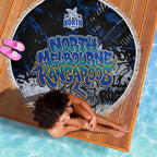 North Melbourne Kangaroos Beach Blanket Urban Graffiti Street Art - Bold Abstract Spray Paint