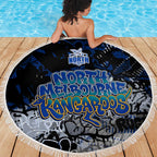 North Melbourne Kangaroos Beach Blanket Urban Graffiti Street Art - Bold Abstract Spray Paint
