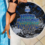 North Melbourne Kangaroos Beach Blanket Urban Graffiti Street Art - Bold Abstract Spray Paint