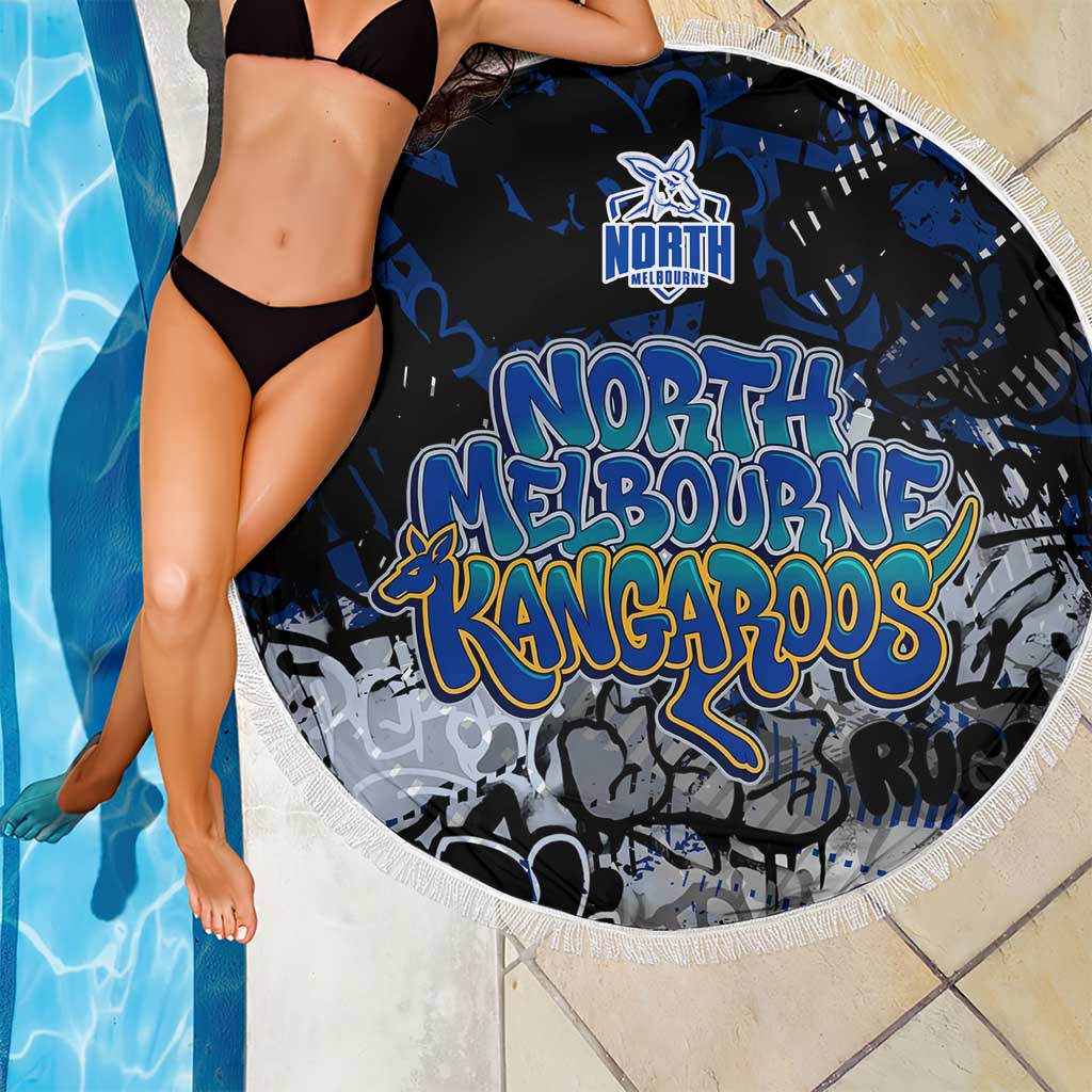 North Melbourne Kangaroos Beach Blanket Urban Graffiti Street Art - Bold Abstract Spray Paint