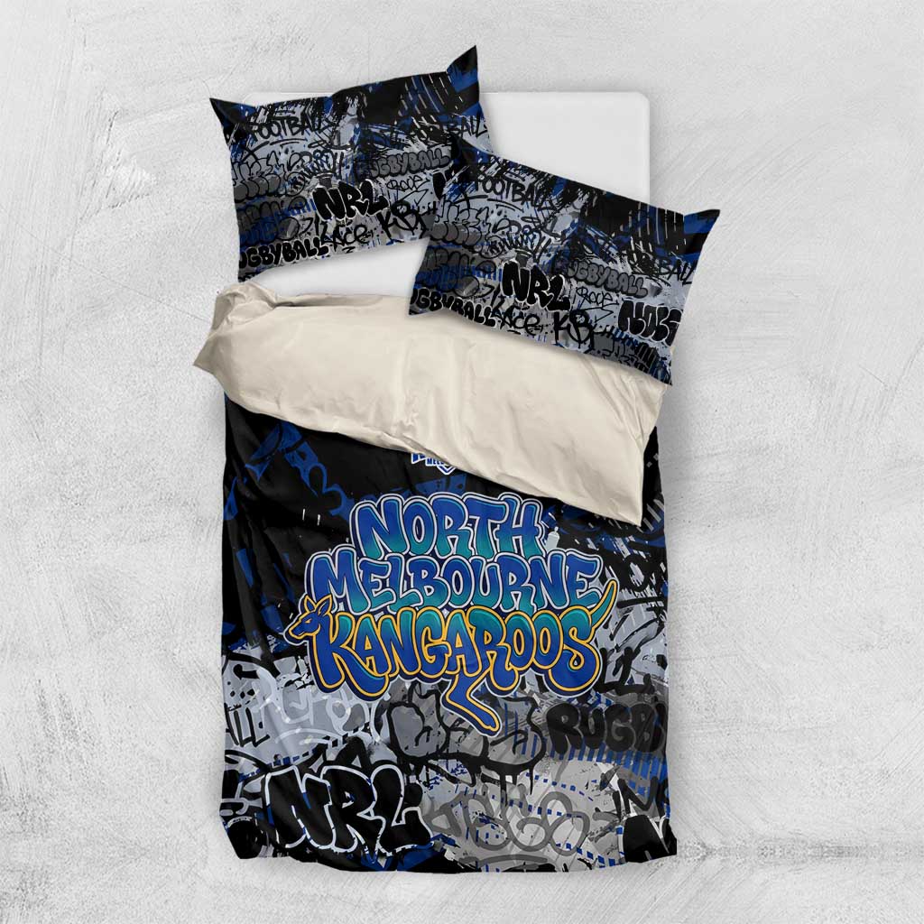 North Melbourne Kangaroos Bedding Set Urban Graffiti Street Art - Bold Abstract Spray Paint