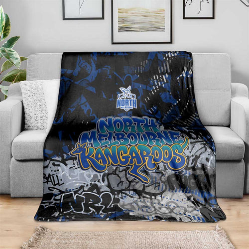 North Melbourne Kangaroos Blanket Urban Graffiti Street Art - Bold Abstract Spray Paint