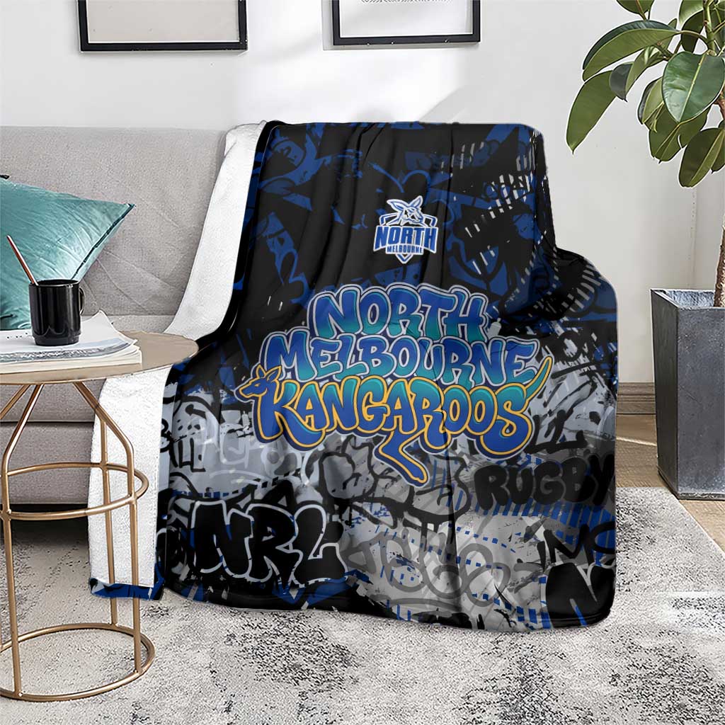 North Melbourne Kangaroos Blanket Urban Graffiti Street Art - Bold Abstract Spray Paint