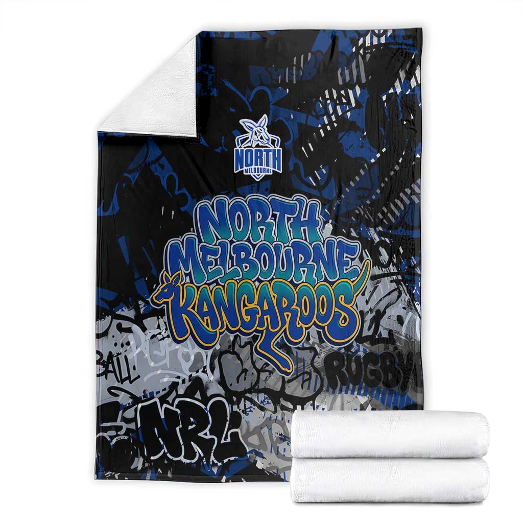 North Melbourne Kangaroos Blanket Urban Graffiti Street Art - Bold Abstract Spray Paint