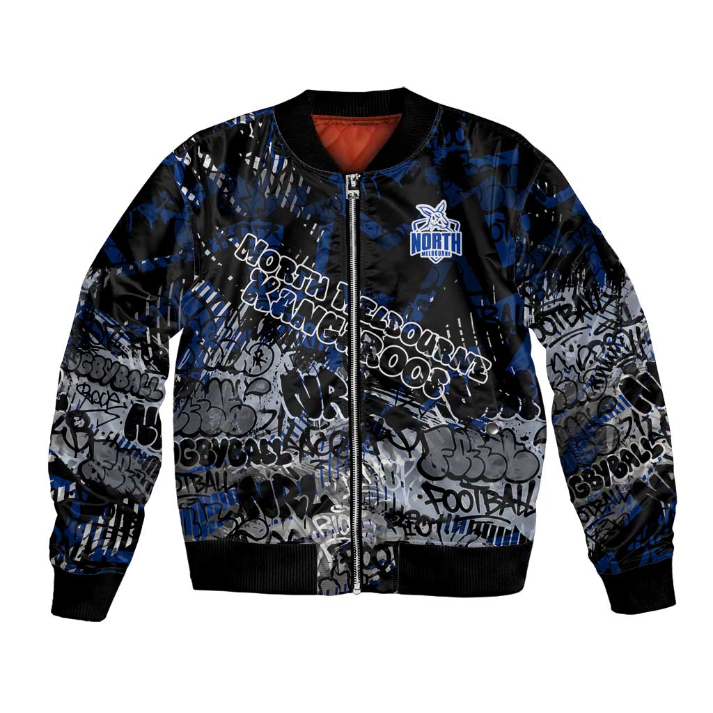 North Melbourne Kangaroos Bomber Jacket Urban Graffiti Street Art - Bold Abstract Spray Paint