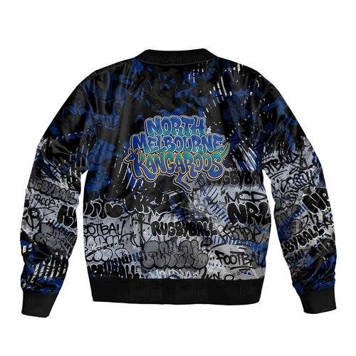 North Melbourne Kangaroos Bomber Jacket Urban Graffiti Street Art - Bold Abstract Spray Paint