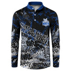 North Melbourne Kangaroos Button Sweatshirt Urban Graffiti Street Art - Bold Abstract Spray Paint
