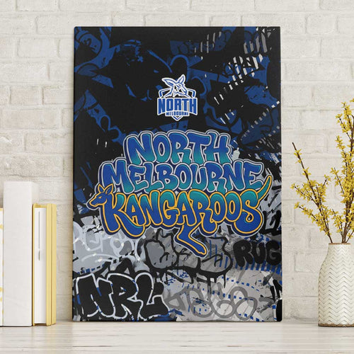 North Melbourne Kangaroos Canvas Wall Art Urban Graffiti Street Art - Bold Abstract Spray Paint