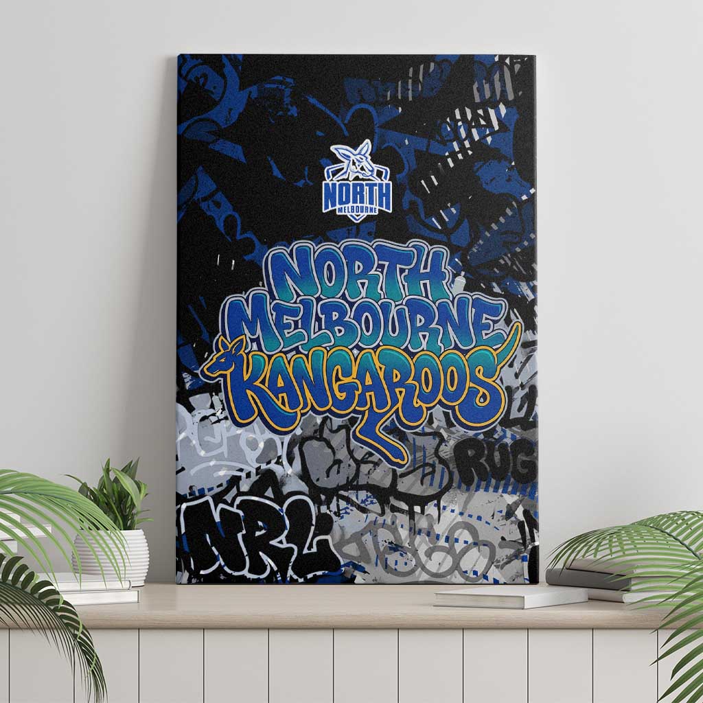 North Melbourne Kangaroos Canvas Wall Art Urban Graffiti Street Art - Bold Abstract Spray Paint