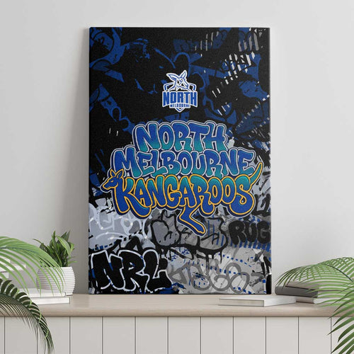 North Melbourne Kangaroos Canvas Wall Art Urban Graffiti Street Art - Bold Abstract Spray Paint
