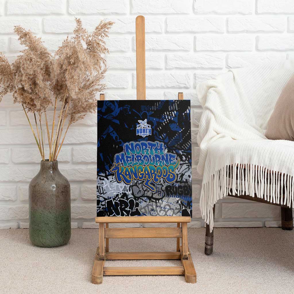 North Melbourne Kangaroos Canvas Wall Art Urban Graffiti Street Art - Bold Abstract Spray Paint