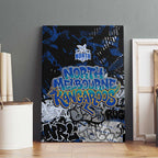 North Melbourne Kangaroos Canvas Wall Art Urban Graffiti Street Art - Bold Abstract Spray Paint