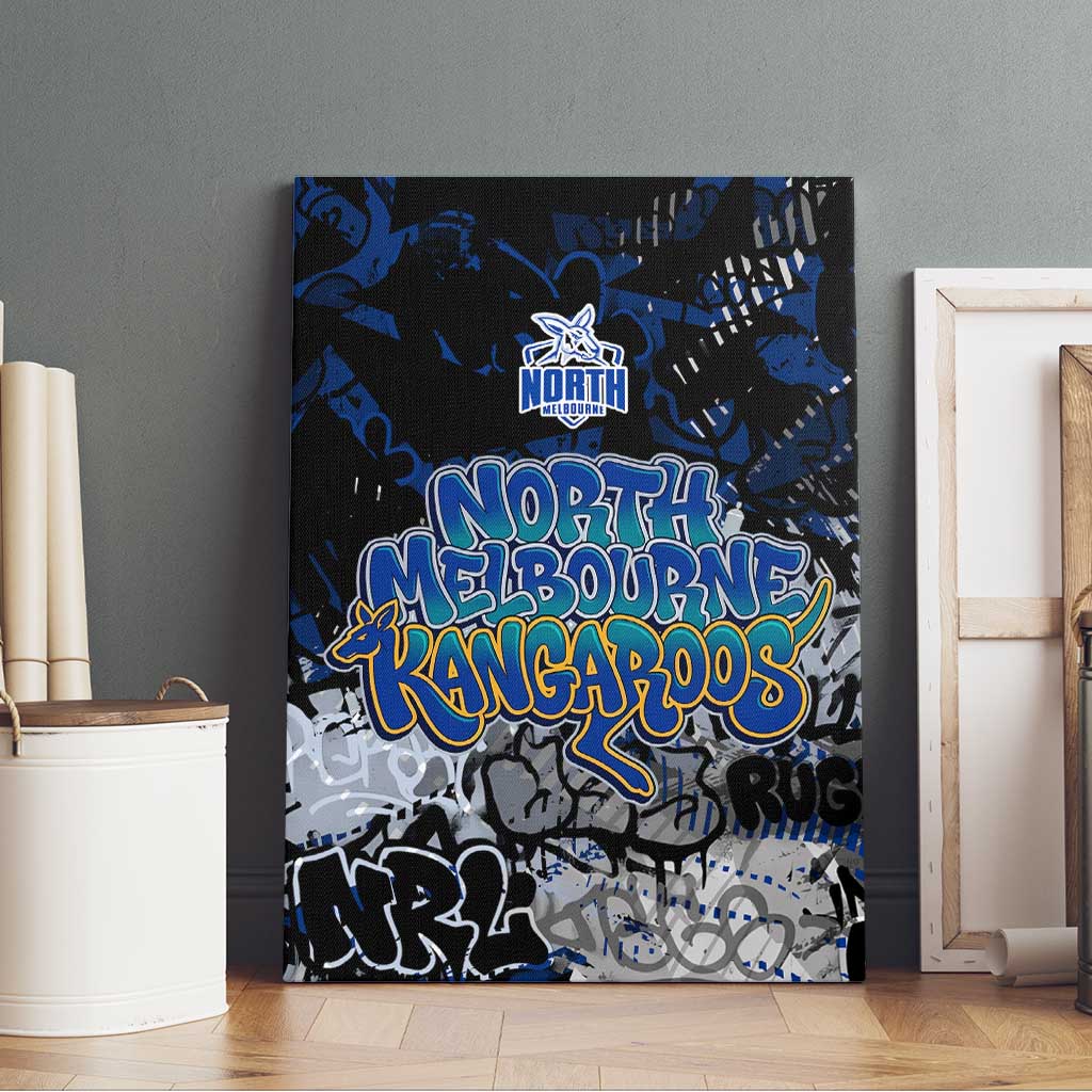North Melbourne Kangaroos Canvas Wall Art Urban Graffiti Street Art - Bold Abstract Spray Paint